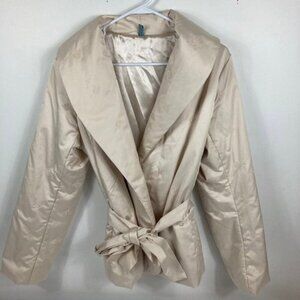 Womens PowWow Puffer Jacket Embroidered Cream 10‎
